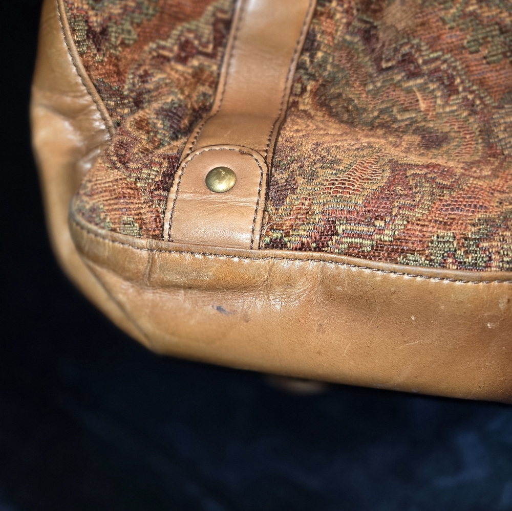 Kate landry purse. Tapestry And Leather Tan Bag - Picture 10 of 12